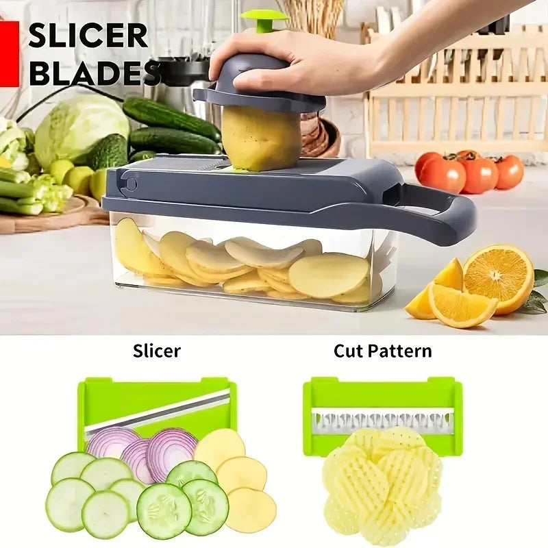 SlicePro 14/16-in-1 Multifunctional Vegetable Chopper: Your Ultimate Kitchen Assistant for Effortless Slicing, Dicing, and Grating!