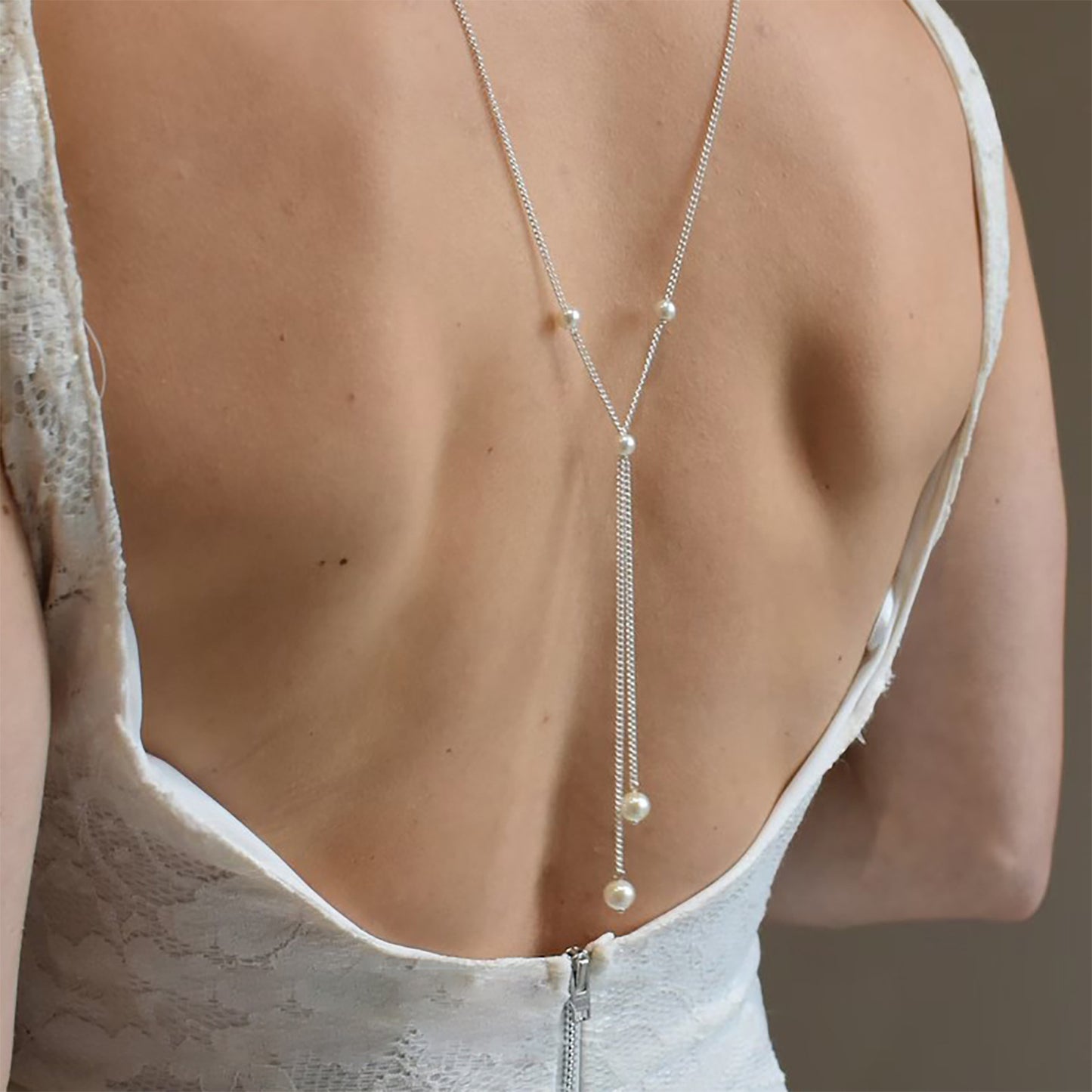 Pearl Pendant Multi-layer Back Chain Necklace
