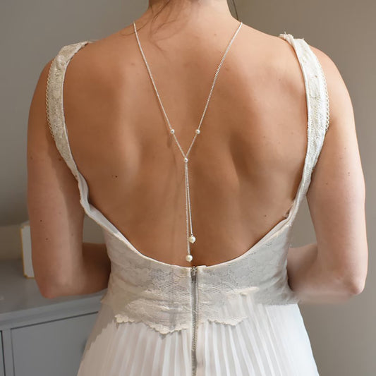 Pearl Pendant Multi-layer Back Chain Necklace