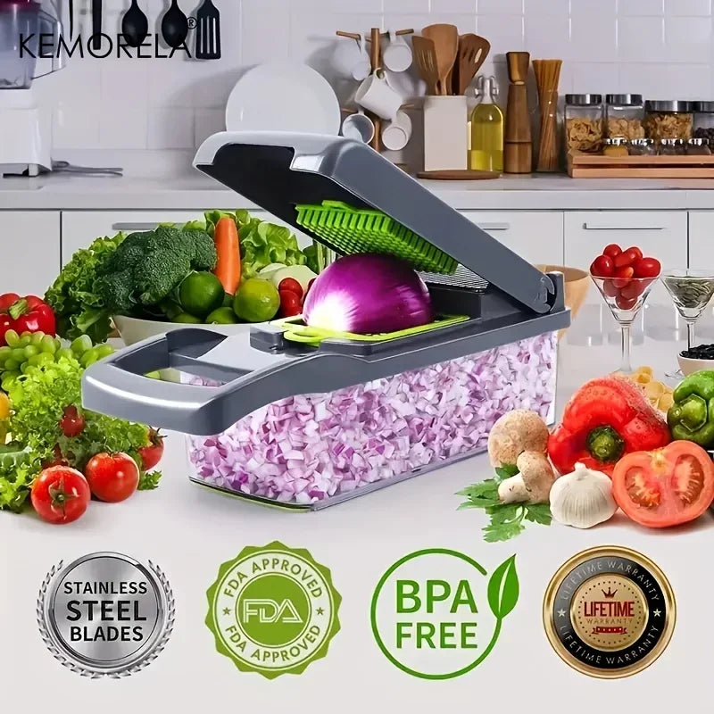 SlicePro 14/16-in-1 Multifunctional Vegetable Chopper: Your Ultimate Kitchen Assistant for Effortless Slicing, Dicing, and Grating!